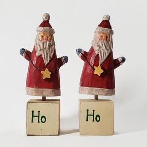 Vintage Midwest of Cannon Falls Santa Ho Ho Christmas Block Figurines One Loose